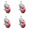 Service Caster 4 Inch Red Polyurethane Swivel 10mm Threaded Stem Caster Set with Brake SCC-TS20S414-PPUB-RED-TLB-M1015-4 - alternate 1